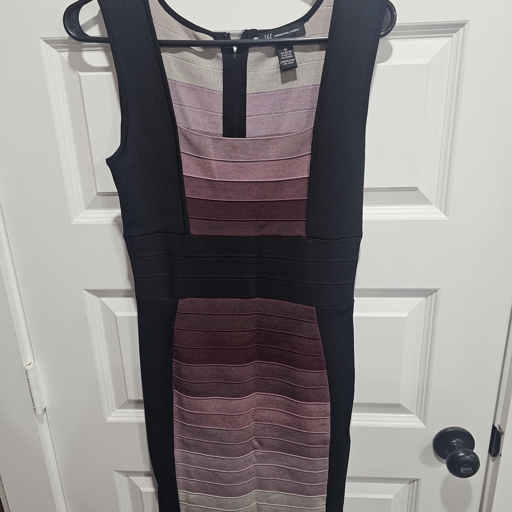 INC International Concepts Sleeveless Ombre Bodycon Dress in Black and Mauve